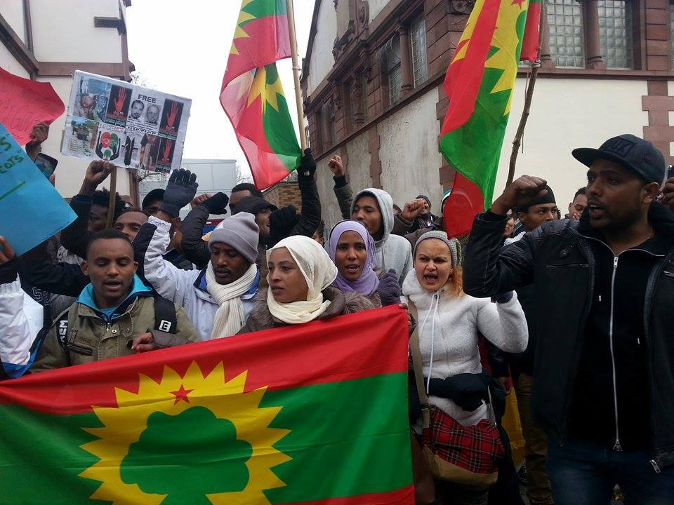 Oromians in Germany protested against OPDO Woyane visit 31st january 2015