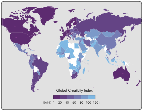 global creative index 2015 map