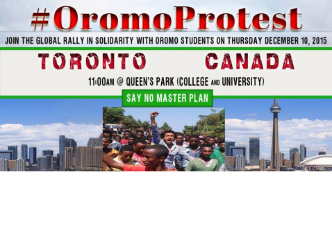 Global Rally in Solidarity with Oromo students in Oromia. Toronto